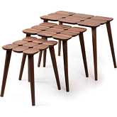 Hilson Nesting Table Set in Walnut Finish Wood