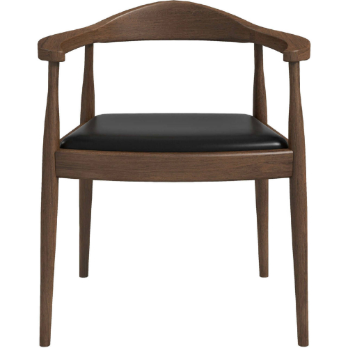 Kelly Dining Chair in Black Leatherette & Wood