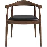 Kelly Dining Chair in Black Leatherette & Wood