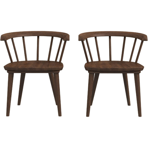 Kingsley Dining Chair in Brown Finish Wood (Set of 2)