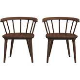 Kingsley Dining Chair in Brown Finish Wood (Set of 2)