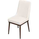 Kate Dining Chair in Beige Fabric & Wood (Set of 2)