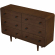 Alexa 6 Drawer Dresser in Walnut Finish Wood