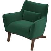Brayden Accent Arm Chair in Dark Green Velvet