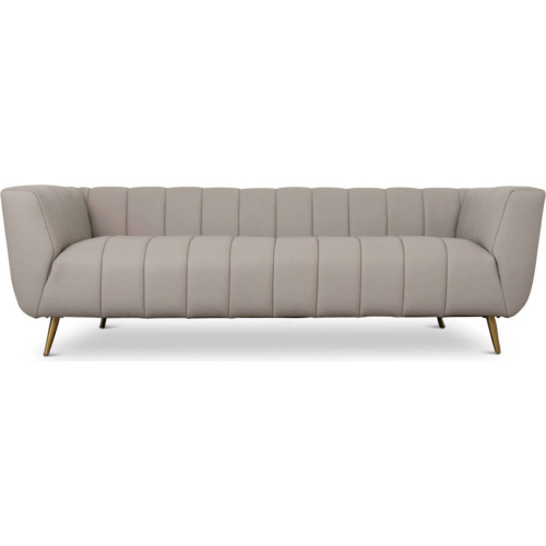 LaMattina Sofa in Channel Tufted Grey Italian Leather