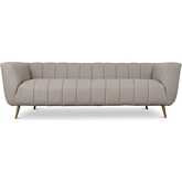 LaMattina Sofa in Channel Tufted Grey Italian Leather
