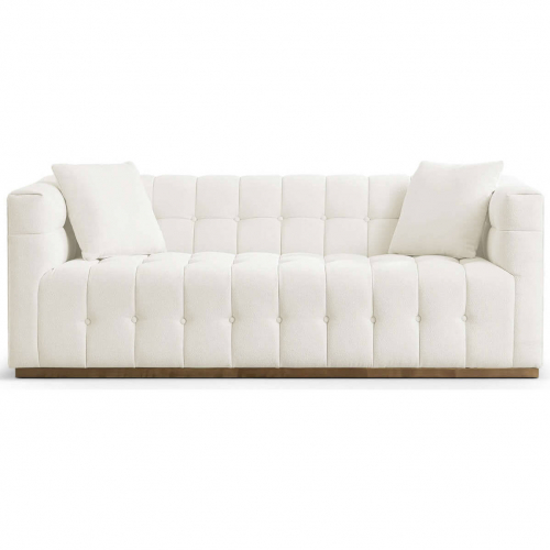 Eleanor Sofa in Tufted Beige Boucle Fabric