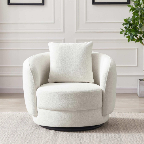 Dylan Accent Lounge Chair in Cream Boucle Fabric