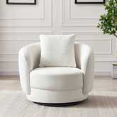 Dylan Accent Lounge Chair in Cream Boucle Fabric