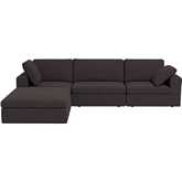 Cecilia Modular Corner Sectional Sofa in Charcoal Dark Gray Fabric