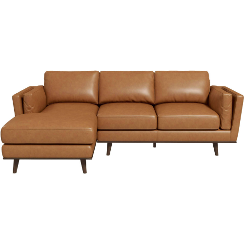 Chase Sectional Sofa with Left Facing Chaise in Tan Leather