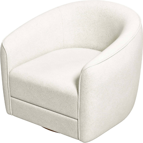 Elise Swivel Accent Chair in Beige Boucle Fabric