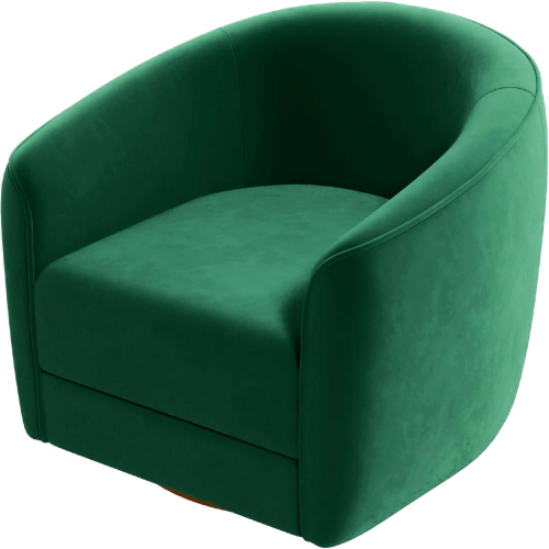 Elise Swivel Accent Chair in Dark Green Velvet
