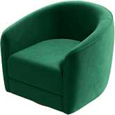 Elise Swivel Accent Chair in Dark Green Velvet