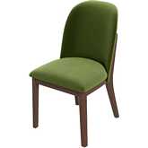 Kaitlyn Dining Chair in Green Velvet & Wood (Set of 2)