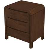 Lionel 3 Drawer Nightstand in Walnut Finish Wood