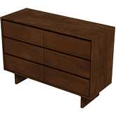 Dubrovnik 6 Drawer Dresser in Walnut Finish