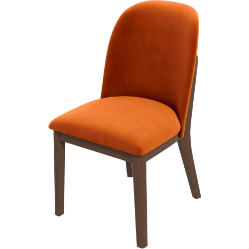 Kaitlyn Dining Chair in Burnt Orange Velvet & Wood (Set of 2)