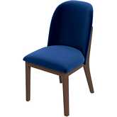 Kaitlyn Dining Chair in Navy Blue Velvet & Wood (Set of 2)