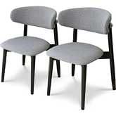 Korbin Dining Chair in Grey Fabric & Wood (Set of 2)