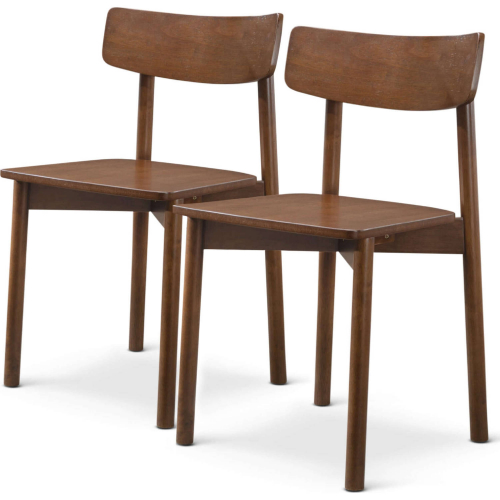 Pierre Dining Chair in Walnut Finish Wood (Set of 2)