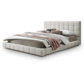 Hudson Queen Bed in Tufted Ivory Boucle Fabric