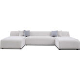Audrey U Shape Sectional Sofa in Cream Chenille Fabric
