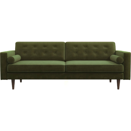 Casey Sofa in Tufted Olive Green Velvet