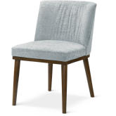 Daley Dining Chair in Grey Fabric & Wood (Set of 2)