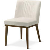 Daley Dining Chair in White Fabric & Wood (Set of 2)