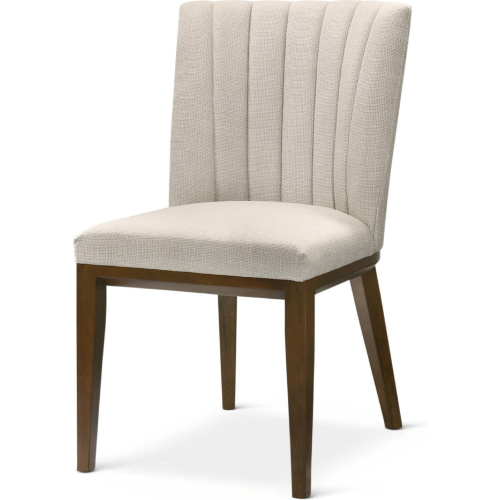 Elmwood Dining Chair in Beige Fabric & Wood (Set of 2)