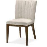 Elmwood Dining Chair in Beige Fabric & Wood (Set of 2)