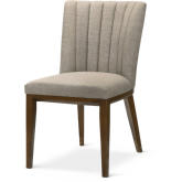 Elmwood Dining Chair in Cream Fabric & Wood (Set of 2)