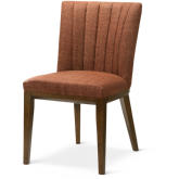 Elmwood Dining Chair in Orange Fabric & Wood (Set of 2)