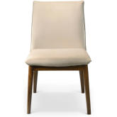 Monza Dining Chair in Beige Velvet & Wood (Set of 2)