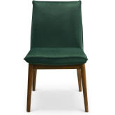 Monza Dining Chair in Dark Green Velvet & Wood (Set of 2)