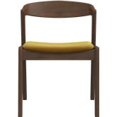 Dakota Dining Chair in Walnut Finish Wood & Dark Yellow Velvet (Set of 2)