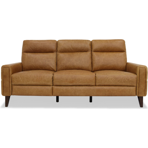 Elliot Sofa with Left Power Recliner in Waxy Tan Leather