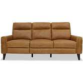 Elliot Sofa with Left Power Recliner in Waxy Tan Leather