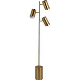 Harmony 3 Light Floor Lamp in Brass Gold Metal