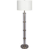 Nimbus Floor Lamp in Clear Glass & Brushed Nickel Metal