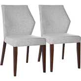 Luca Dining Chair in Light Grey Fabric & Wood (Set of 2)