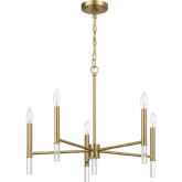 Courtyard 5 Candle Light Chandelier in Golden Brass Metal