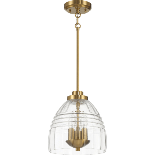 Ember Ceiling Pendant Light in Satin Brass & Clear Glass