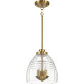 Ember Ceiling Pendant Light in Satin Brass & Clear Glass