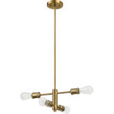 Trellis 4 Light Chandelier Pendant Fixture in Gold Finish Metal