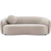 Porter Curved Sofa in Beige Vegan Leather