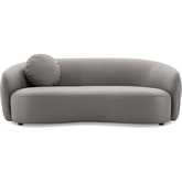 Porter Curved Sofa in Gray Vegan Leather