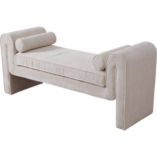 Regent Bench in Cream Chenille Fabric