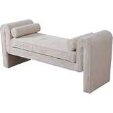 Regent Bench in Cream Chenille Fabric